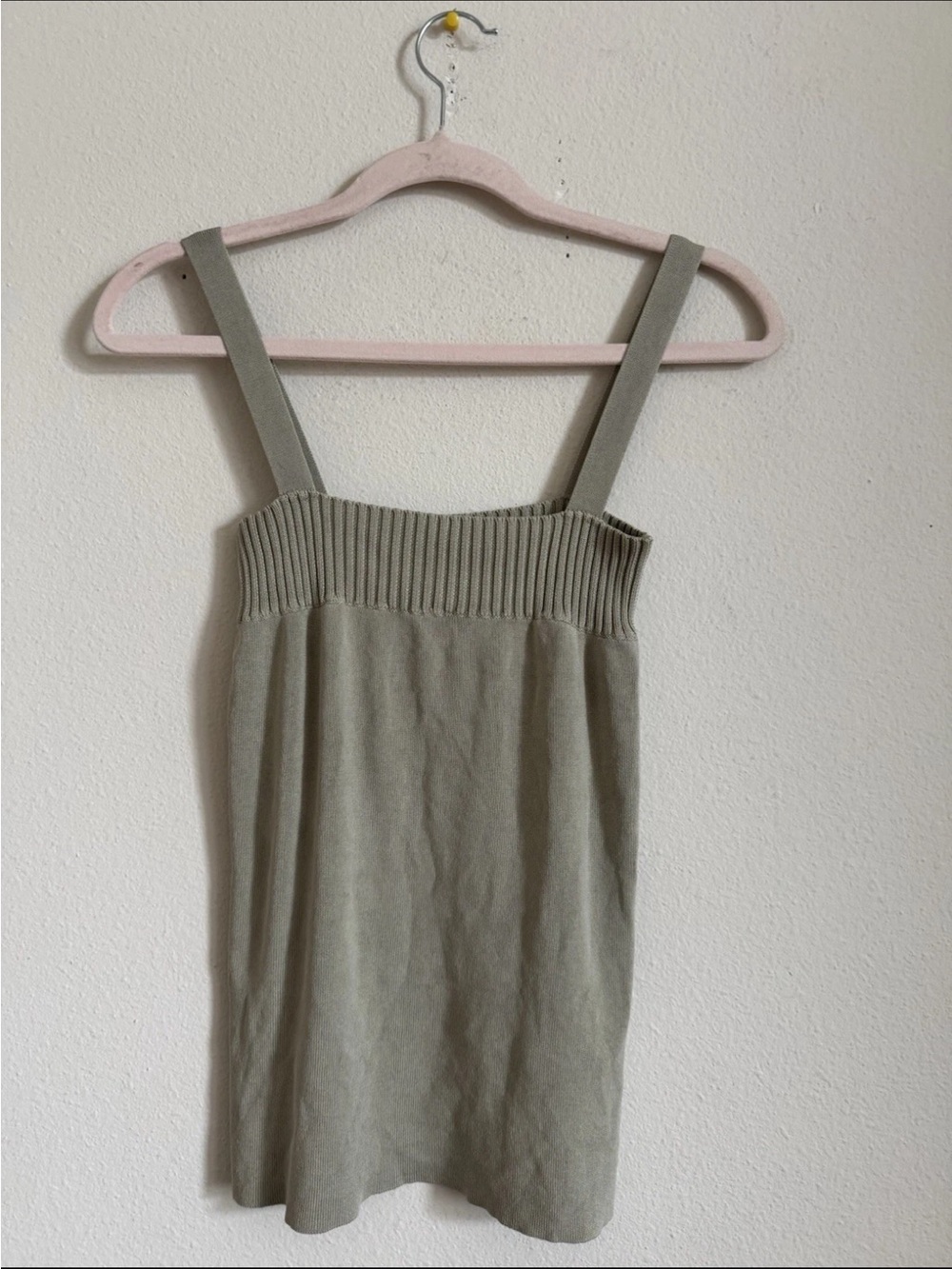 Lafayette 148 New York Olive Green Ribbed-Knit Camisole